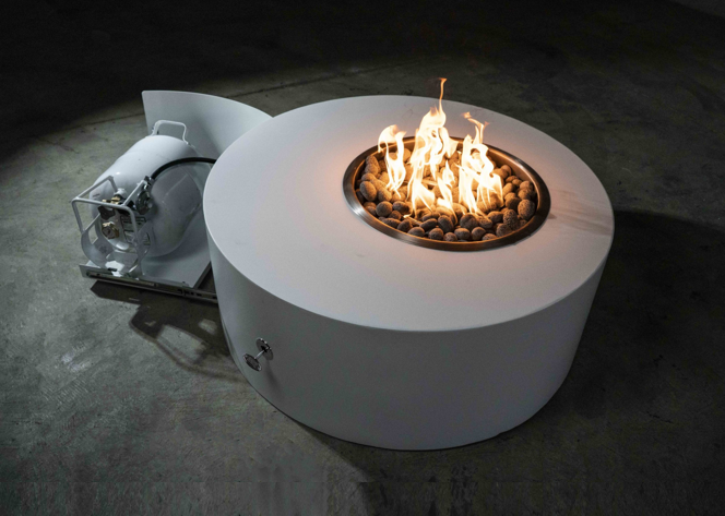 The Outdoor Plus Isla Low Profile Fire Pit.