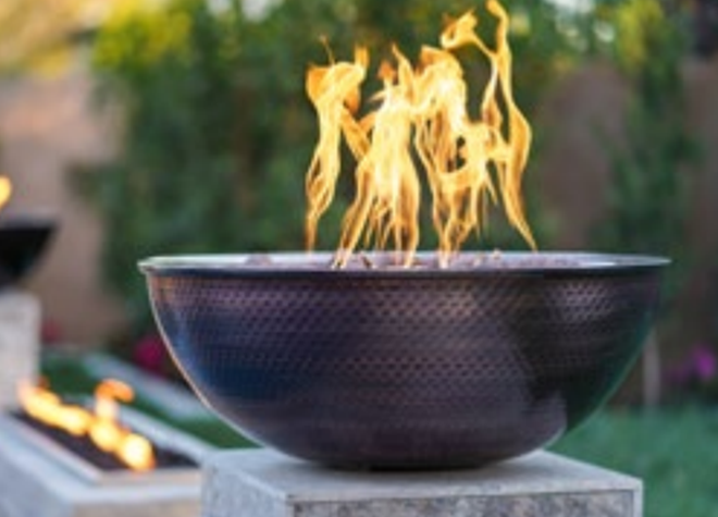 The Outdoor Plus Sedona Copper Fire Bowl.