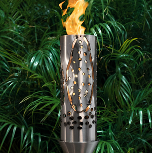 The Outdoor Plus Coral Fire Torch / Stainless Steel.