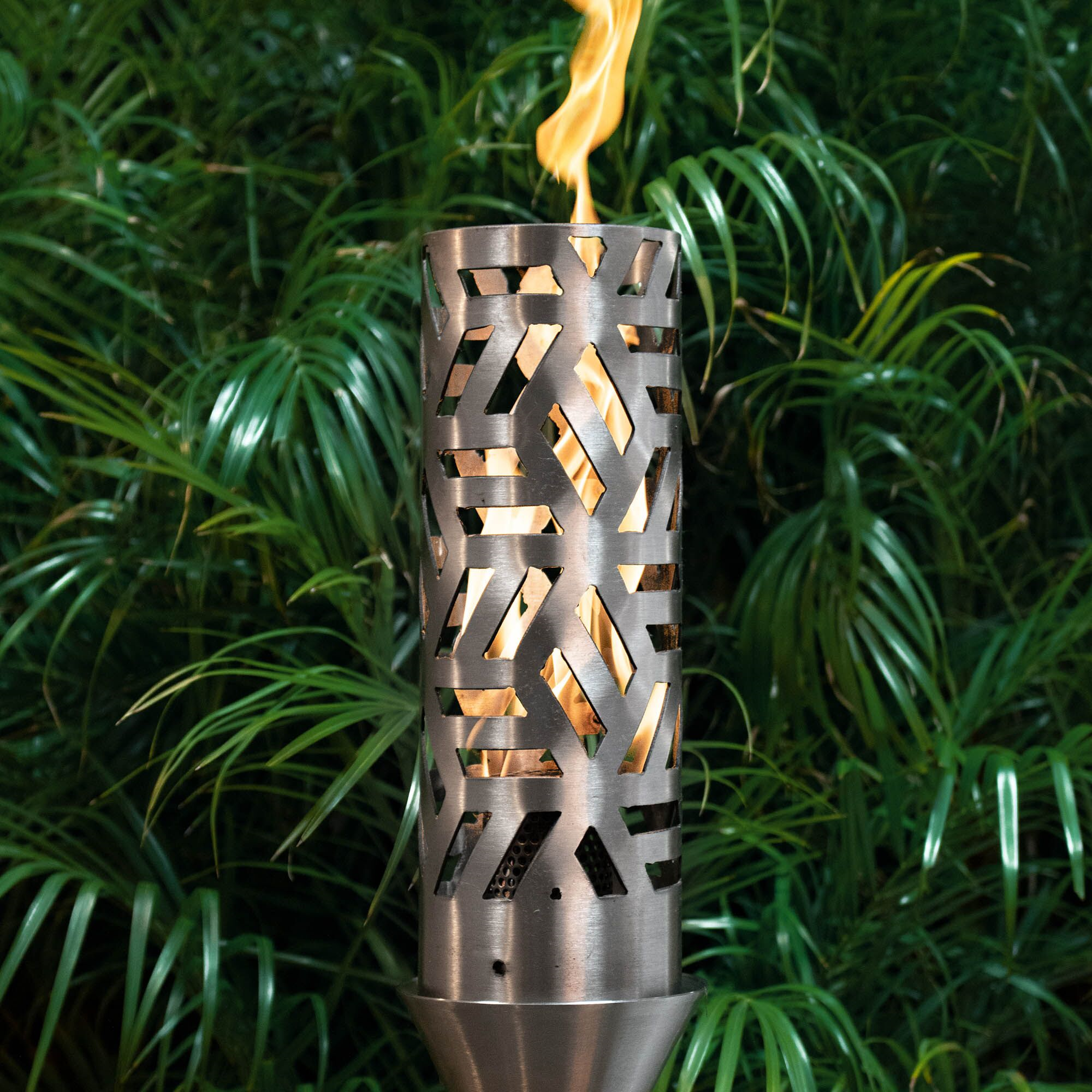 The Outdoor Plus Cubist Fire Torch / Stainless Steel.