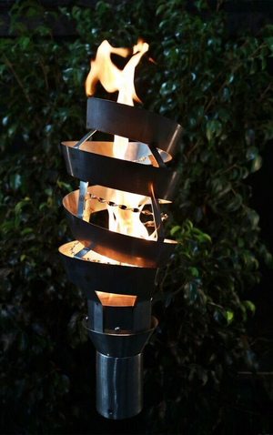 The Outdoor Plus Stainless Steel Spiral Fire Torch.
