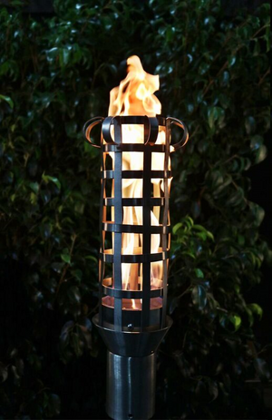 The Outdoor Plus Stainless Steel Box Weave Fire Torch.