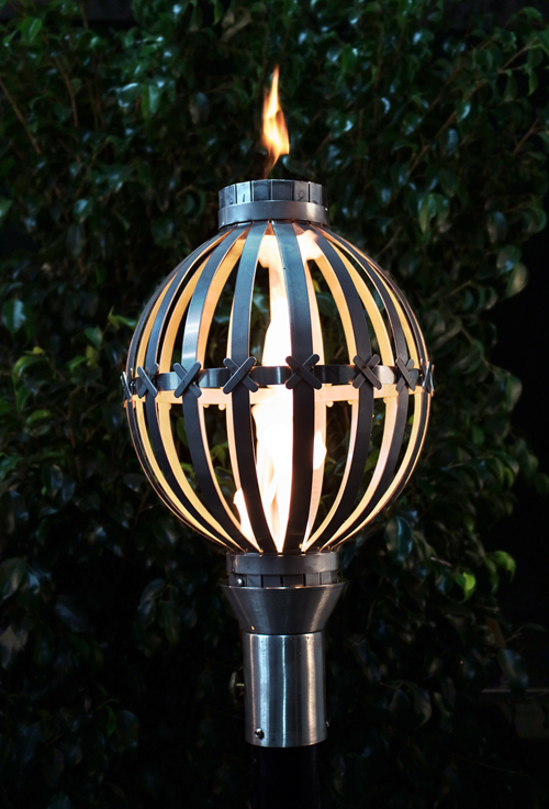 The Outdoor Plus Stainless Steel Globe Fire Torch.