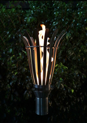 The Outdoor Plus Stainless Steel Basket Fire Torch.