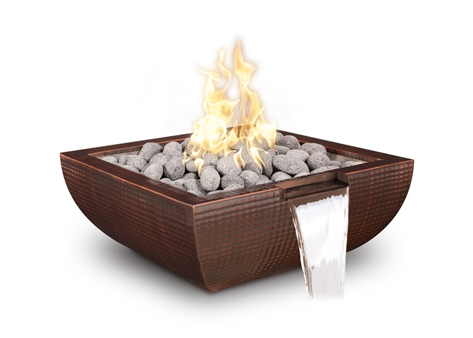 The Outdoor Plus Avalon Hammered Copper Fire & Water Bowl.