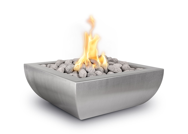 The Outdoor Plus Avalon Stainless Steel Fire Bowl.