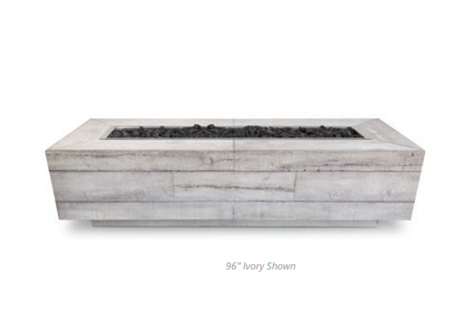 The Outdoor Plus Catalina Wood Grain Fire Pit.