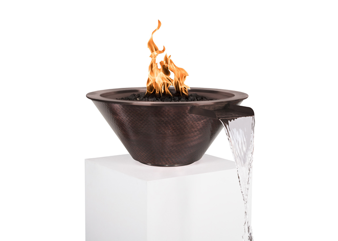 The Outdoor Plus Cazo Copper Fire & Water Bowl.