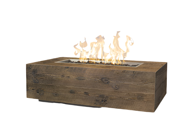 The Outdoor Plus Coronado Wood Grain Fire Pit.