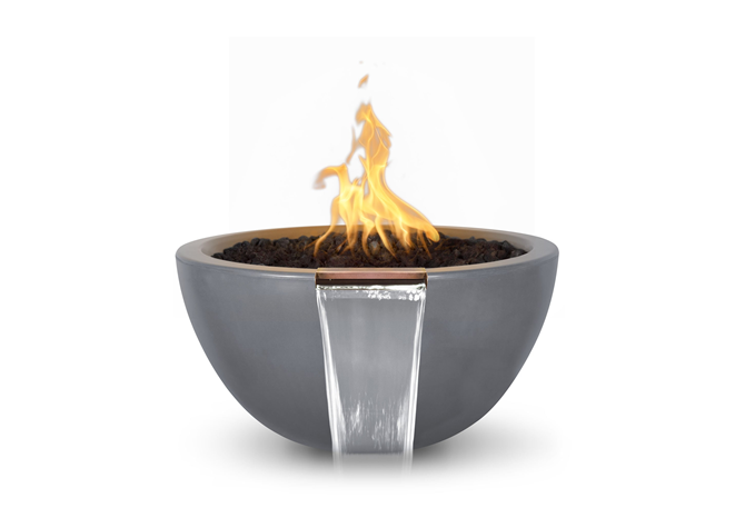 The Outdoor Plus Luna Concrete Fire & Water Bowl.