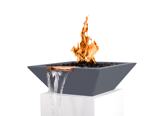 The Outdoor Plus Maya Concrete Fire & Water Bowl.