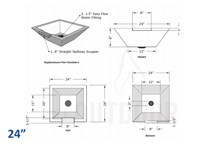The Outdoor Plus Maya Concrete Water Bowl.