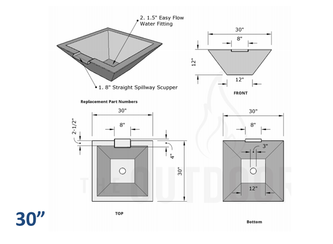 The Outdoor Plus Maya Concrete Water Bowl.