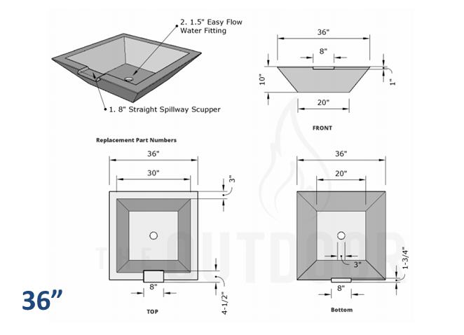 The Outdoor Plus Maya Concrete Water Bowl.
