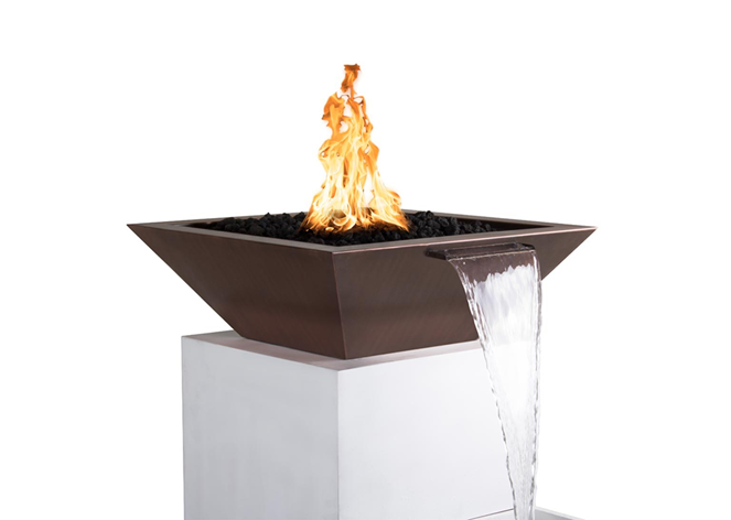 The Outdoor Plus Maya Copper Fire & Water Bowl.