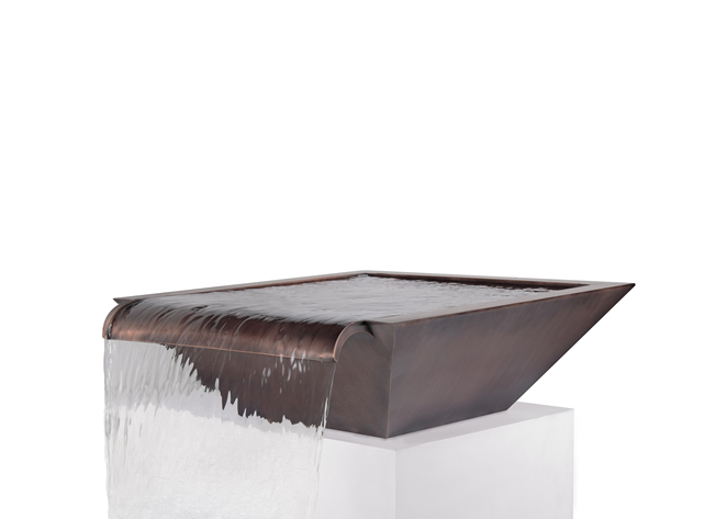 The Outdoor Plus Maya Copper Water Bowl - Wide Spillway.