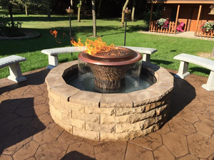 The Outdoor Plus Olympian Round 360° Copper Fire & Water Fountain.