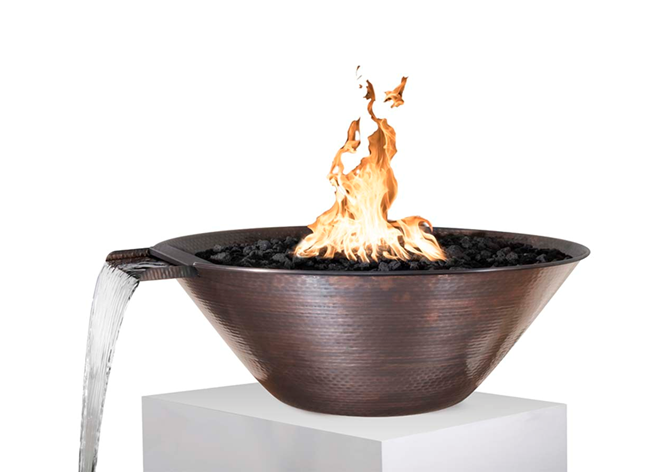 The Outdoor Plus Remi Copper Fire & Water Bowl.