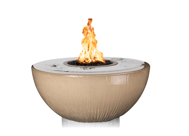 The Outdoor Plus Sedona 360° Concrete Fire & Water Bowl.