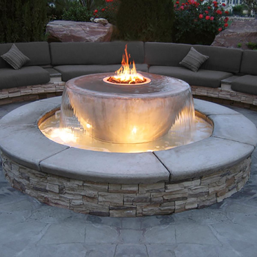 The Outdoor Plus Sedona 360° Concrete Fire & Water Bowl.