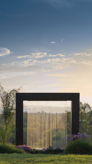 Paradise Fall - Metal Powder Coat - With Copper Rainfall Scupper by The Outdoor Plus.