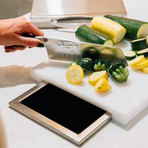 TrueFlame 14-Inch x 10-Inch Trash Chute & Cutting Board with Lid - TF-TC-14.