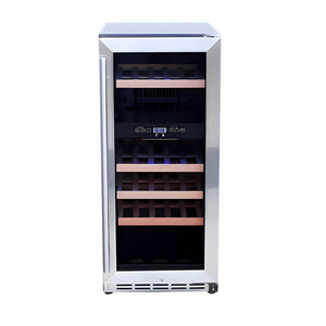 TrueFlame 15 Inch 3.2 Cu. Ft. Outdoor Dual Zone Wine Cooler.
