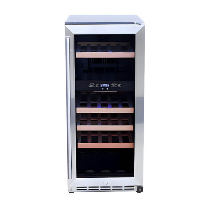 TrueFlame 15 Inch 3.2 Cu. Ft. Outdoor Dual Zone Wine Cooler.