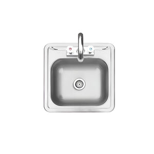 TrueFlame 15-Inch x 15-Inch Drop-in Sink - TF-NK-15D.