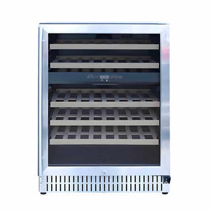 TrueFlame 24 Inch 5.3 Cu. Ft. Outdoor Dual Zone Wine Cooler.