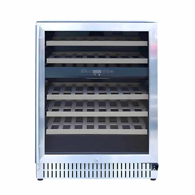 TrueFlame 24 Inch 5.3 Cu. Ft. Outdoor Dual Zone Wine Cooler.
