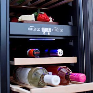 TrueFlame 15 Inch 3.2 Cu. Ft. Outdoor Dual Zone Wine Cooler.