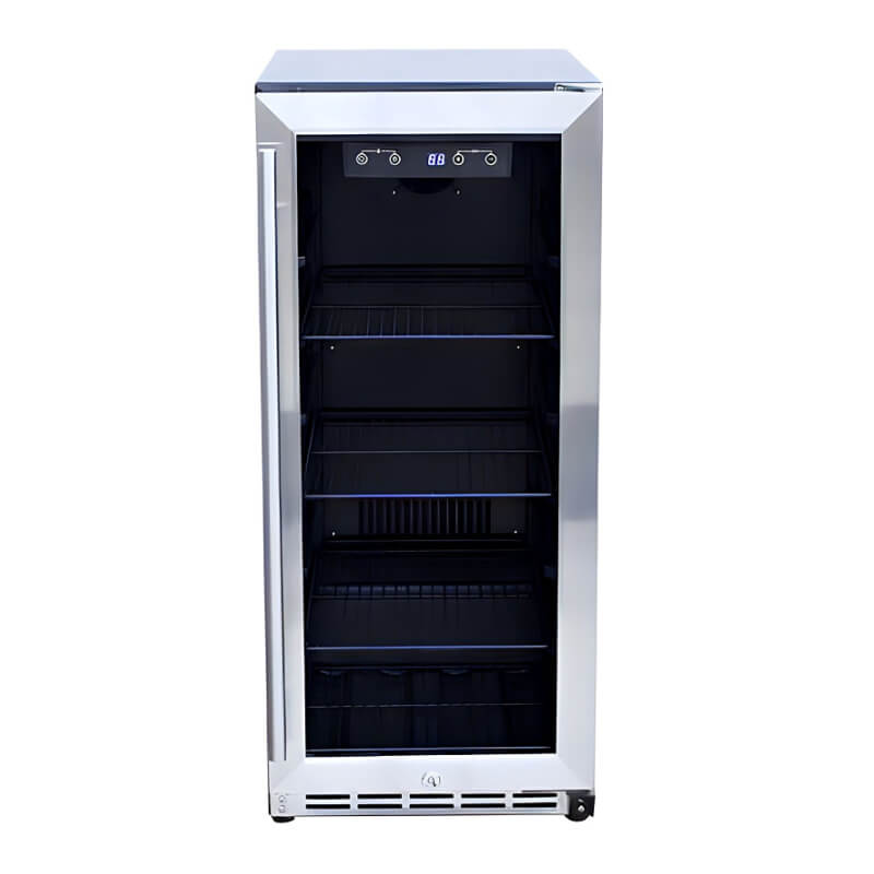 TrueFlame 15 Inch 3.2 Cu. Ft. Outdoor Refrigerator With Glass Door.