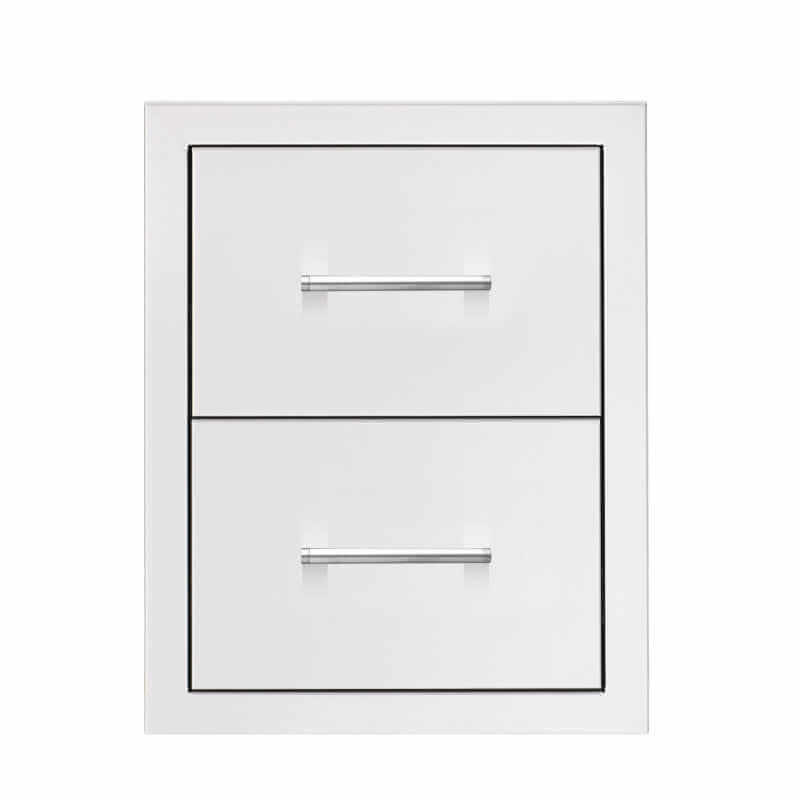 TrueFlame 17-Inch Stainless Steel Flush Mount Double Drawer - TF-DR2-17.