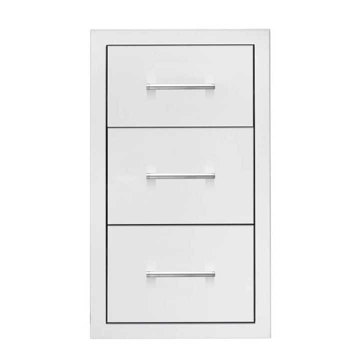 TrueFlame 17-Inch Stainless Steel Flush Mount Triple Drawer - TF-DR3-17.