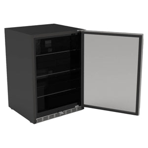 TrueFlame 24 Inch 5.1 Cu. Ft. Outdoor Rated Refrigerator With Glass Door.