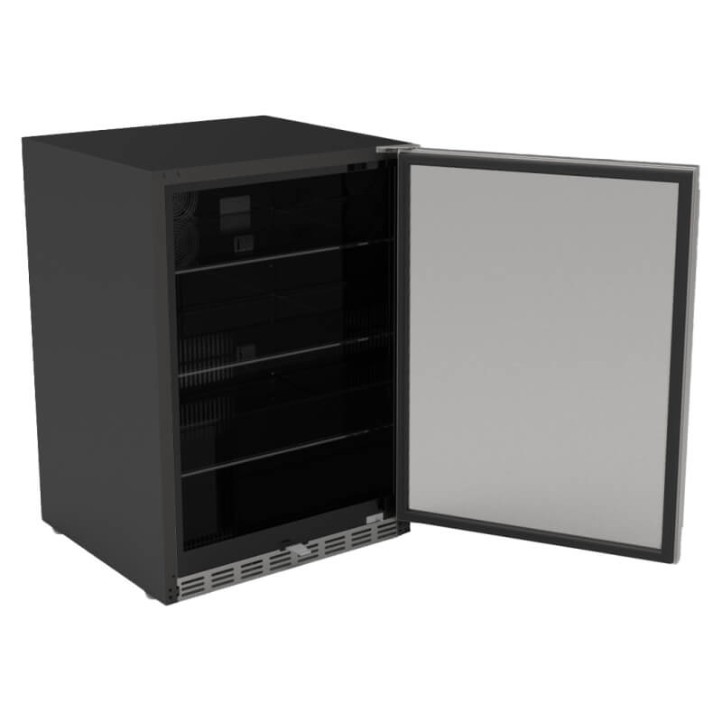 TrueFlame 24 Inch 5.1 Cu. Ft. Outdoor Rated Refrigerator With Glass Door.