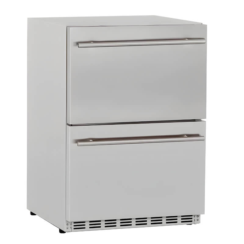 TrueFlame 24-Inch 5.3 Cu. Ft. Outdoor Rated Two Drawer Refrigerator.