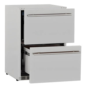 TrueFlame 24-Inch 5.3 Cu. Ft. Outdoor Rated Two Drawer Refrigerator.