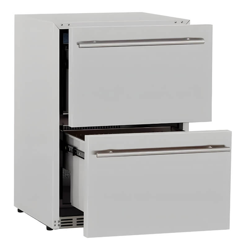 TrueFlame 24-Inch 5.3 Cu. Ft. Outdoor Rated Two Drawer Refrigerator.