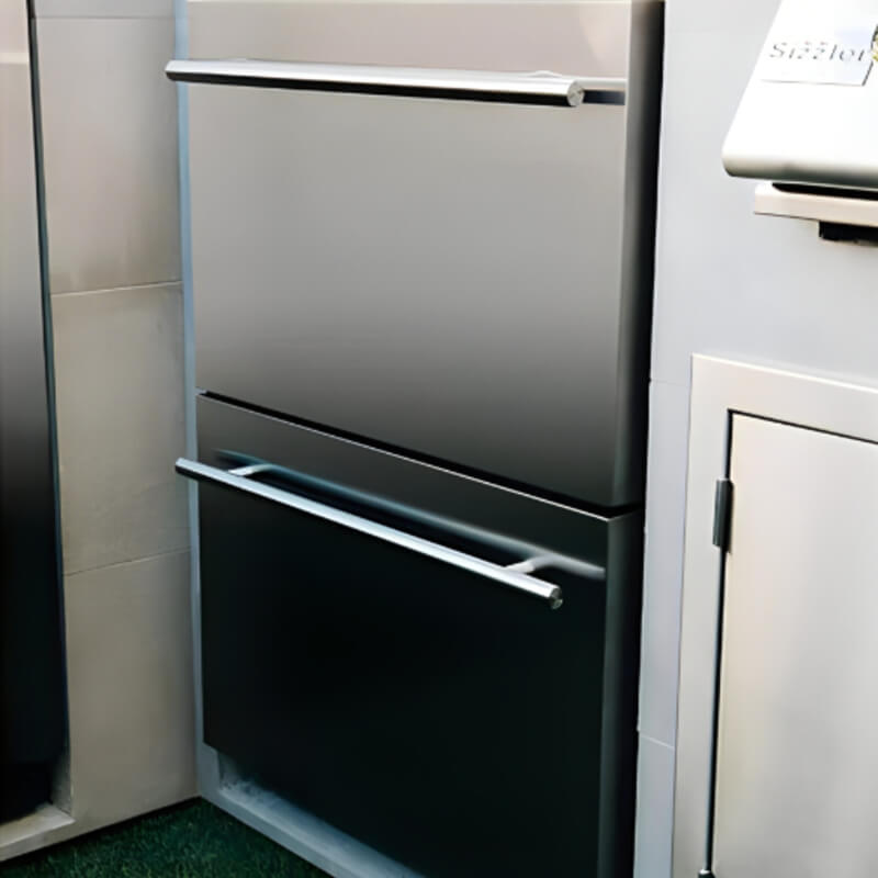 TrueFlame 24-Inch 5.3 Cu. Ft. Outdoor Rated Two Drawer Refrigerator.