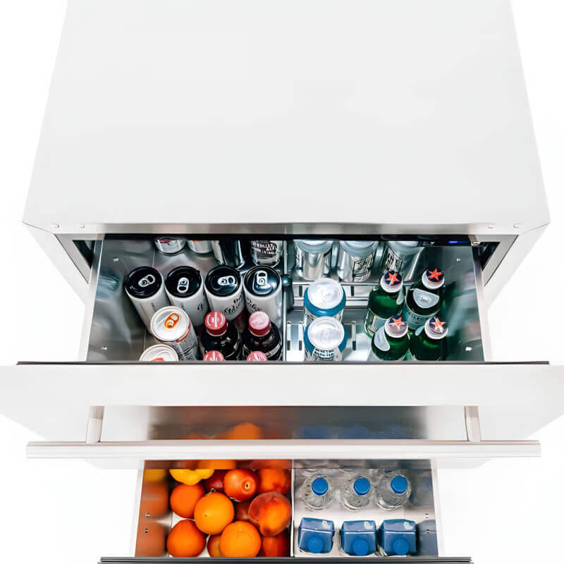 TrueFlame 24-Inch 5.3 Cu. Ft. Outdoor Rated Two Drawer Refrigerator.