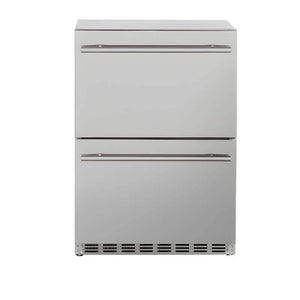 TrueFlame 24-Inch 5.3 Cu. Ft. Outdoor Rated Two Drawer Refrigerator.