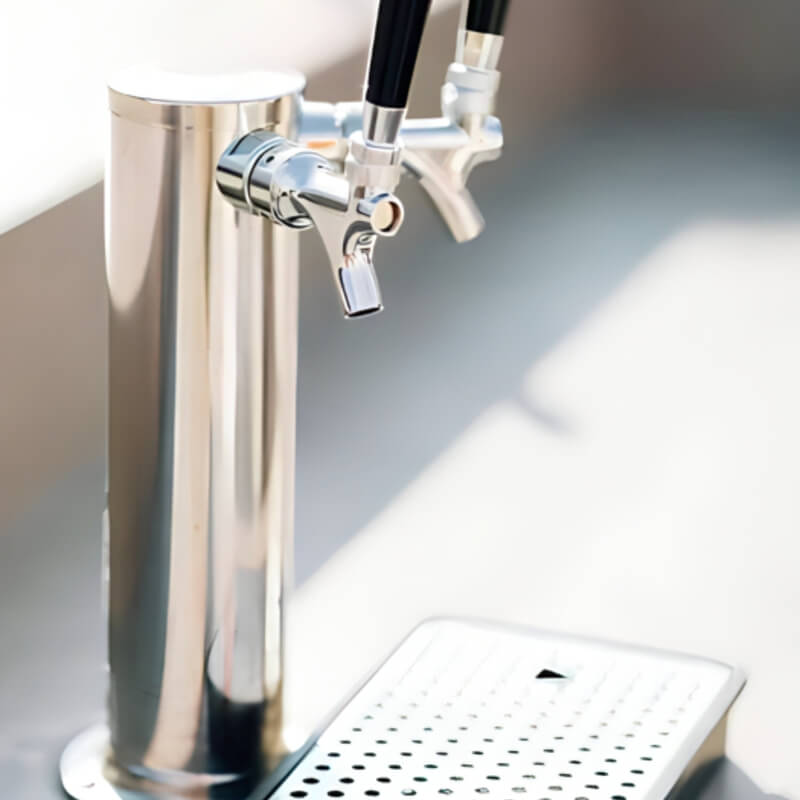 TrueFlame 24-Inch 6.6 Cu. Ft. Outdoor Rated Double Tap Kegerator - AMD-RFR-24DK2.