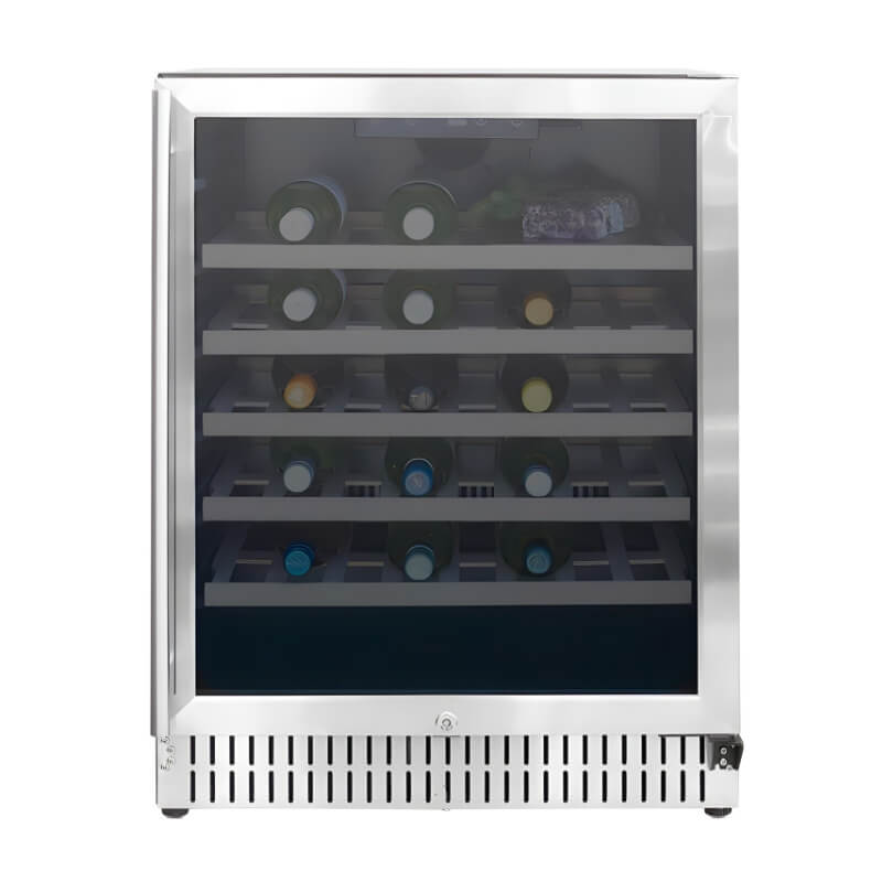 TrueFlame 24 Inch 5.3 Cu. Ft. Outdoor Single Zone Wine Cooler.