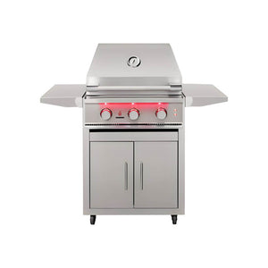 TrueFlame 25-Inch Stainless Steel Deluxe Grill Cart with Fold-Down Side Shelves - CART-TF-25DC.