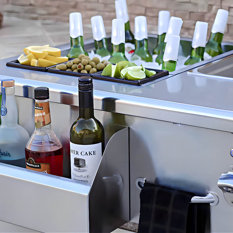 TrueFlame 30 Inch Built-In Beverage and Prep Station - TF-BC-30L.