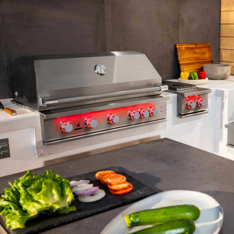 TrueFlame 40 Inch 5 Burner Built-In Gas Grill.