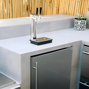 TrueFlame 24-Inch 6.6 Cu. Ft. Outdoor Rated Double Tap Kegerator - AMD-RFR-24DK2.