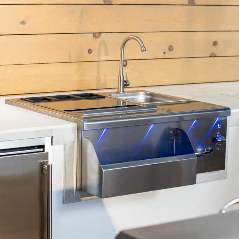 TrueFlame 30 Inch Built-In Beverage and Prep Station - TF-BC-30L.